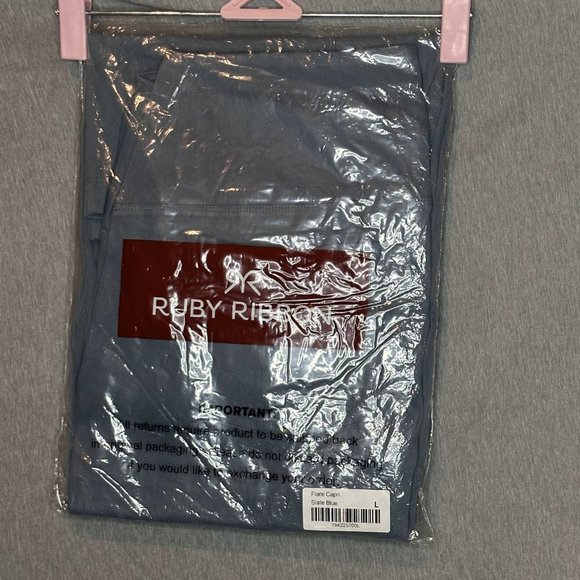 Ruby Ribbon Flare Capri Pants Slate Blue - Picture 3 of 4